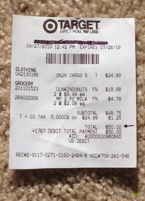 Chèque de paiement de la société cible